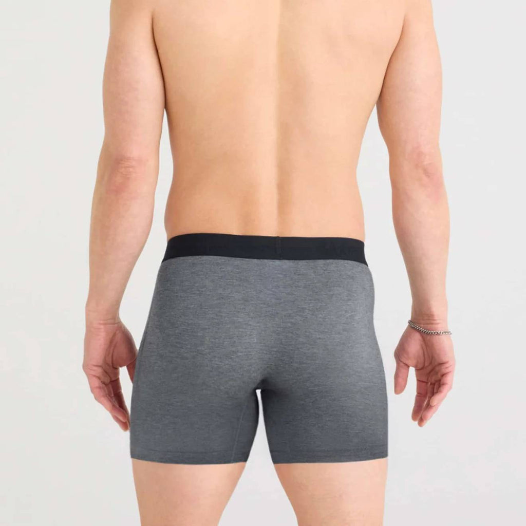 Saxx Vibe Xtra Soft Comfort 2-Pack Boxer Briefs, Black/Dark Grey Heather
