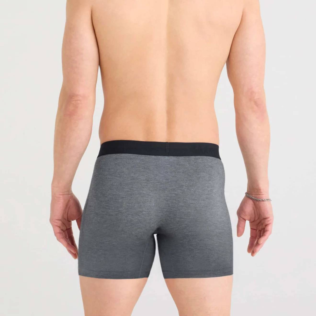 Saxx Vibe Xtra Soft Comfort 2-Pack Boxer Briefs, Black/Dark Grey Heather