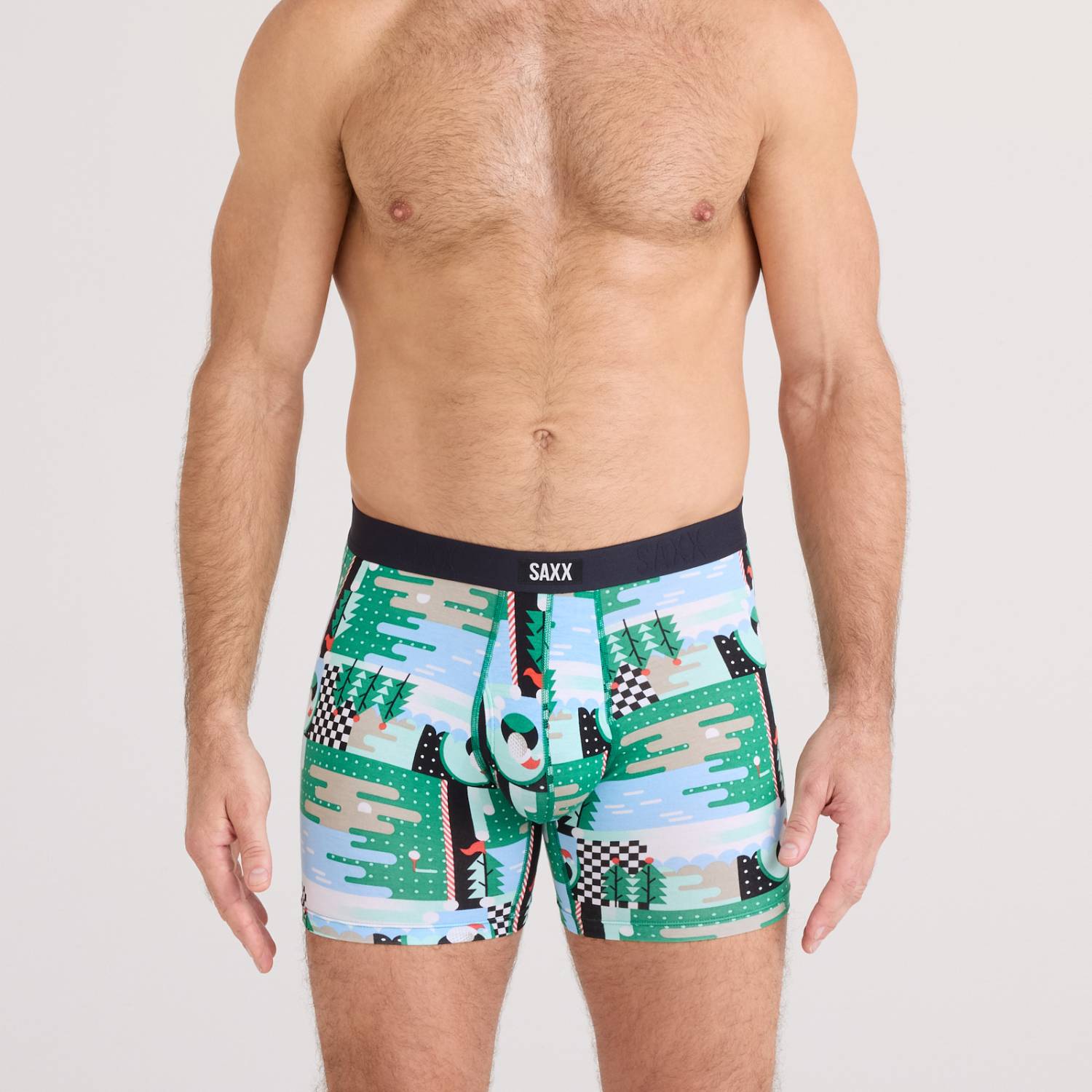 Saxx Vibe Xtra Soft Comfort 2-Pack Boxer Briefs, Geo Golf/Black