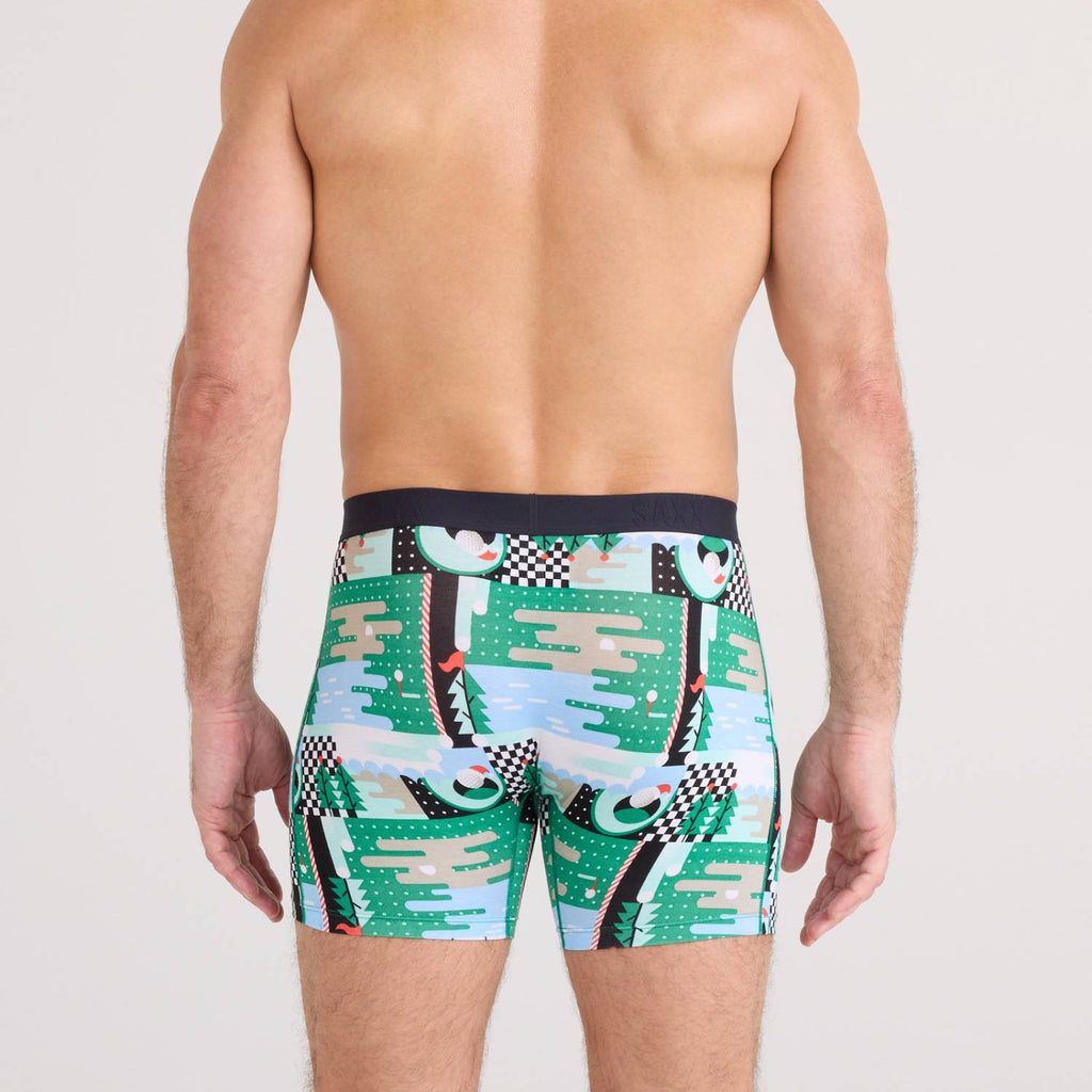 Saxx Vibe Xtra Soft Comfort 2-Pack Boxer Briefs, Geo Golf/Black