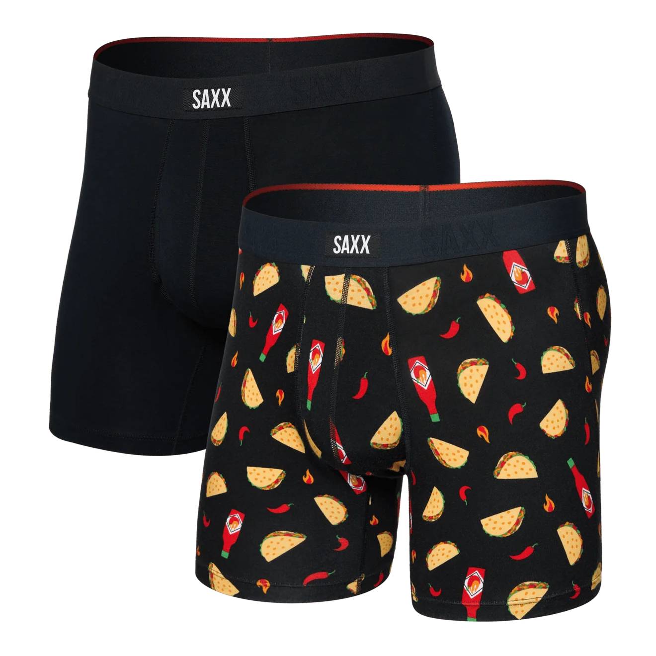 Saxx Vibe Xtra 2-Pack Boxer Briefs, Flamin Hot/Black Main image
