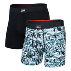 Saxx Vibe Xtra Soft Comfort 2-Pack Boxer Briefs, Snow Shadow/Black