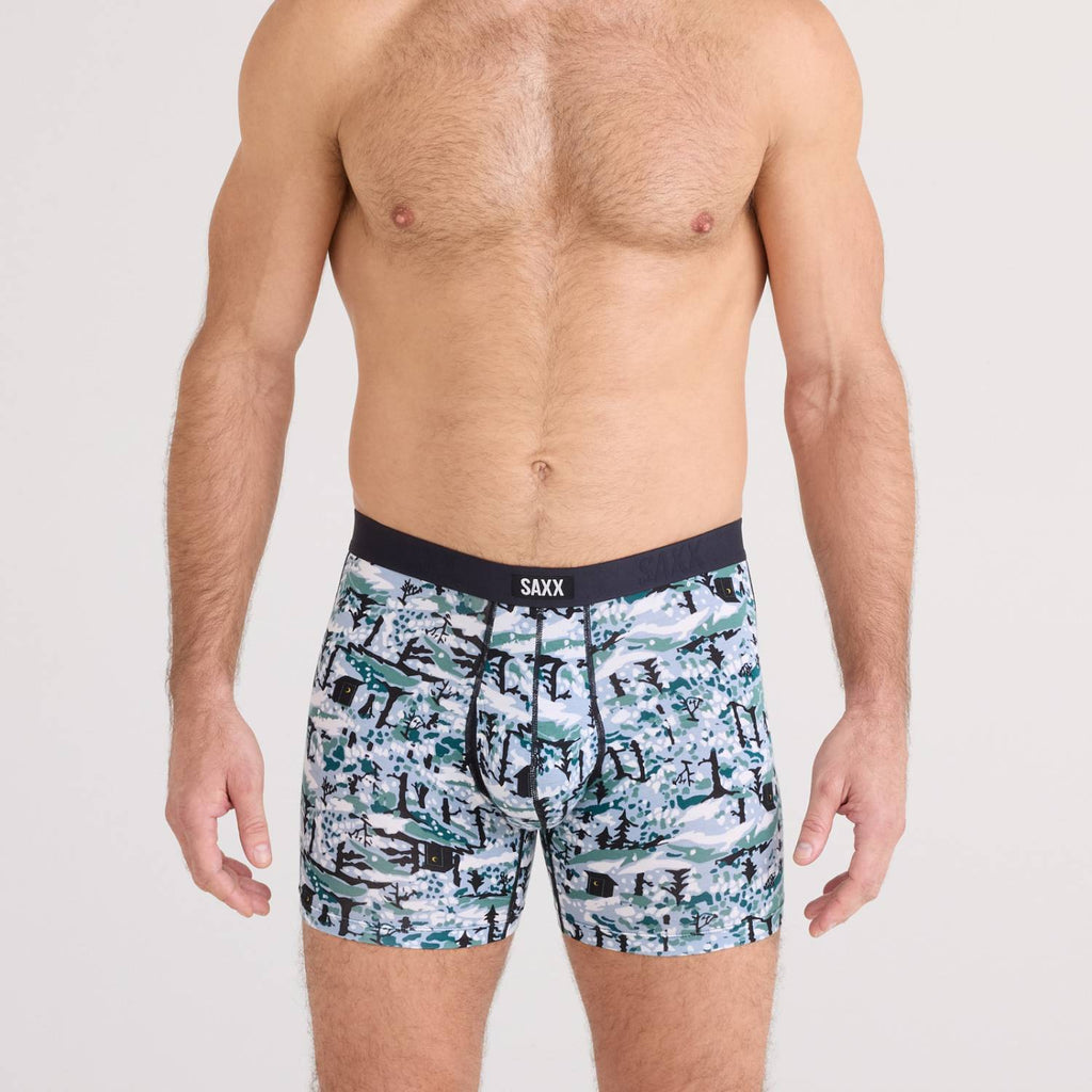 Saxx Vibe Xtra Soft Comfort 2-Pack Boxer Briefs, Snow Shadow/Black