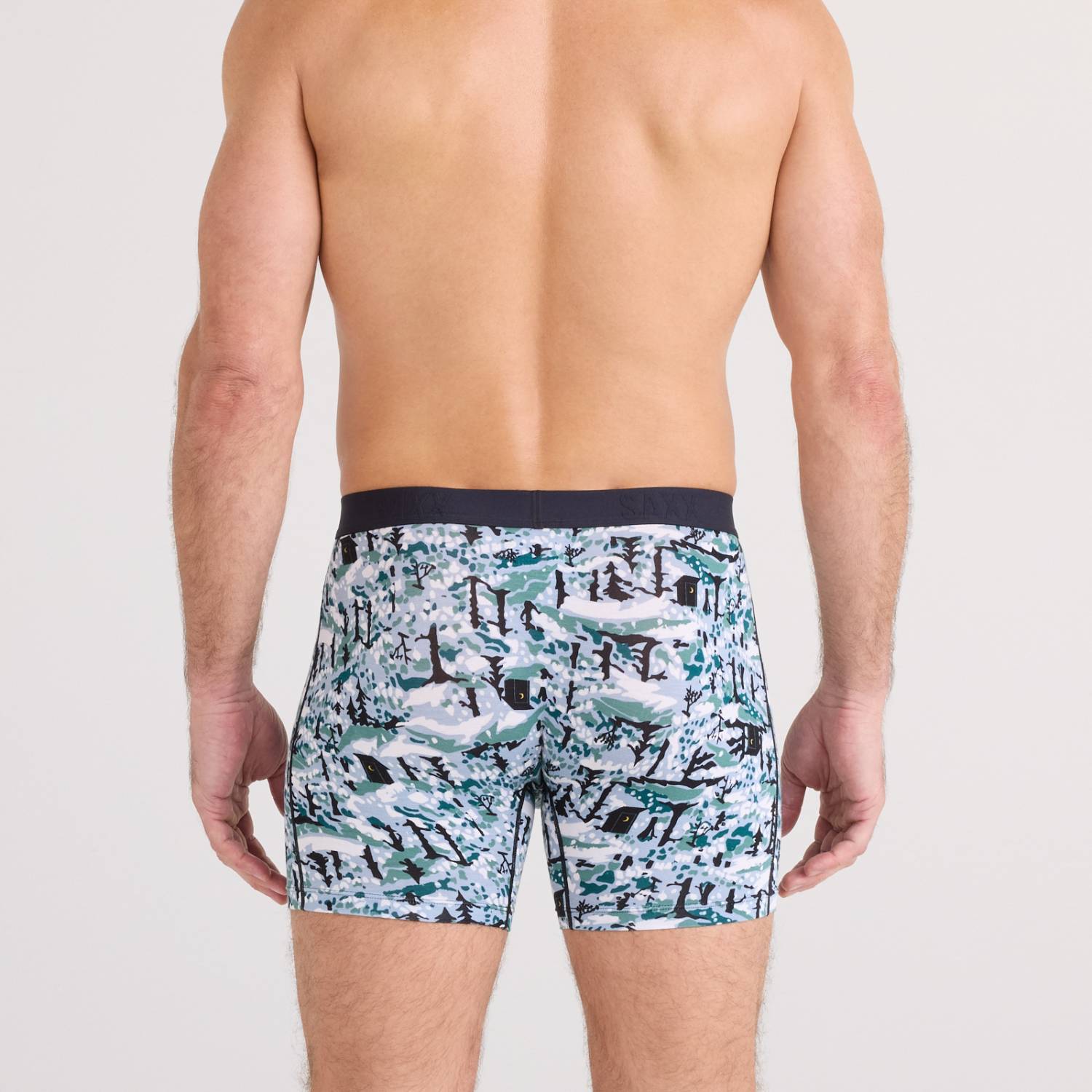 Saxx Vibe Xtra Soft Comfort 2-Pack Boxer Briefs, Snow Shadow/Black