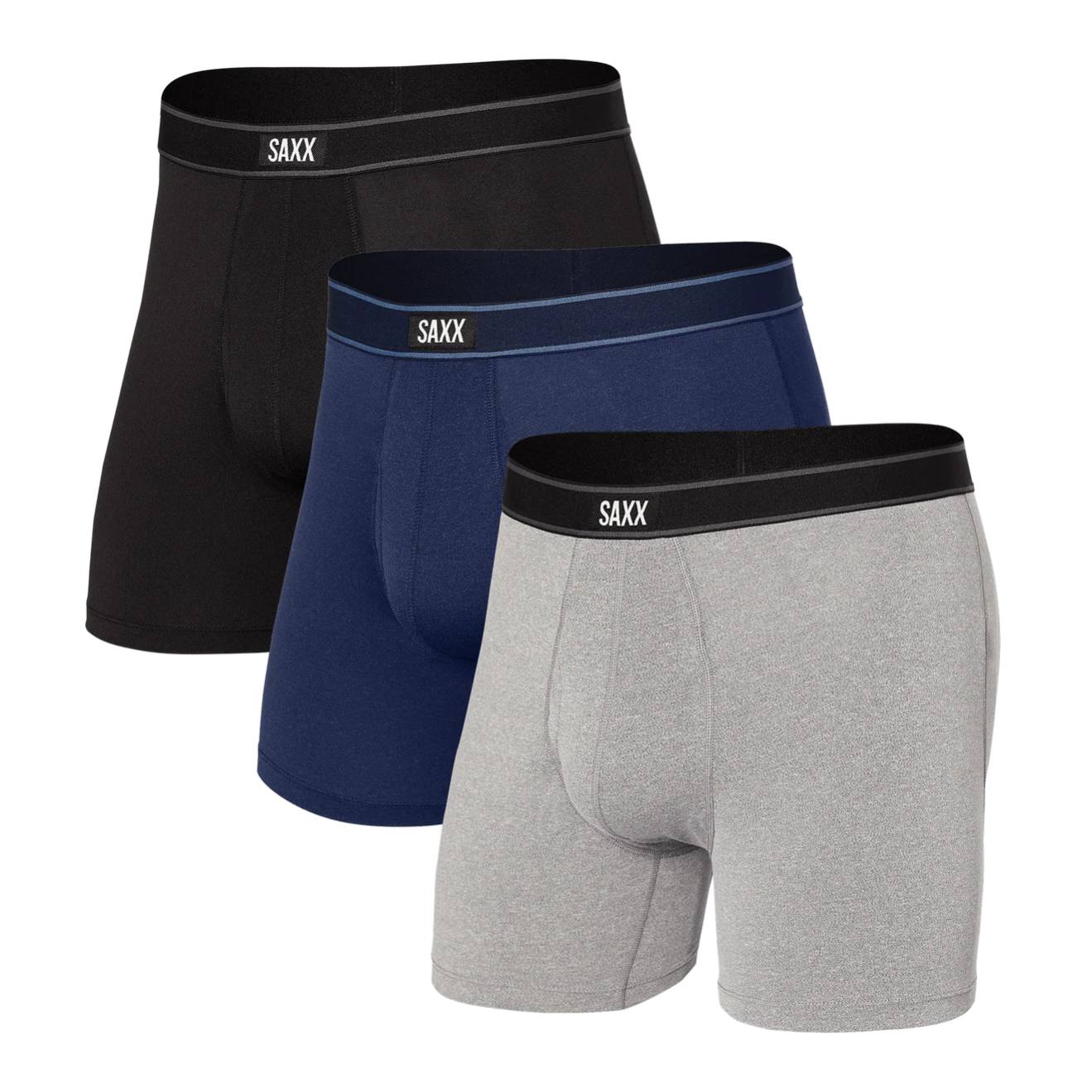 Saxx Daytripper 3-Pack Boxer Briefs, Black/Grey/Navy Main image