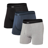 Saxx Daytripper 3-Pack Boxer Briefs, Black/Grey/Navy