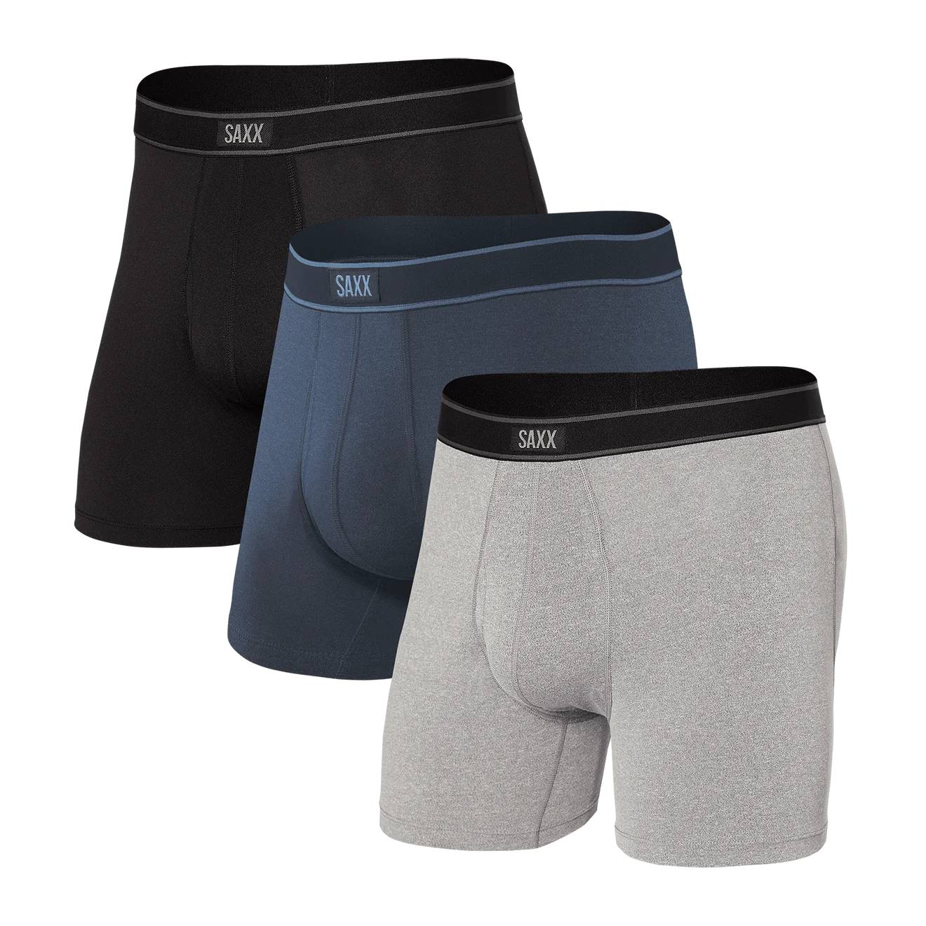 Saxx Daytripper 3-Pack Boxer Briefs, Black/Grey/Navy Main image