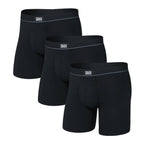 Saxx Essential Cotton 3-Pack Boxer Briefs, Black