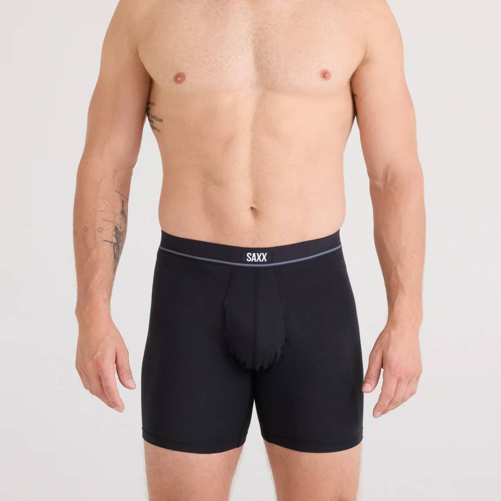 Saxx Essential Cotton 3-Pack Boxer Briefs, Black