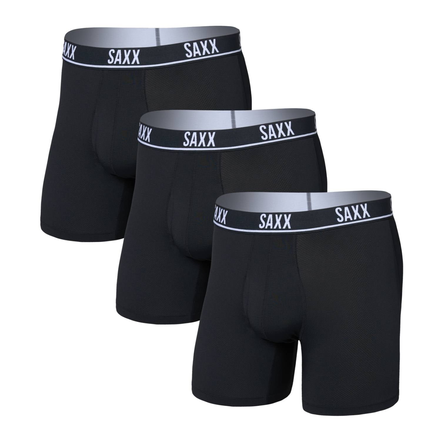 Saxx Essential Performance 3-Pack Mesh Boxer Briefs, Black Main image
