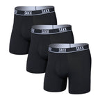 Saxx Essential Performance 3-Pack Mesh Boxer Briefs, Black