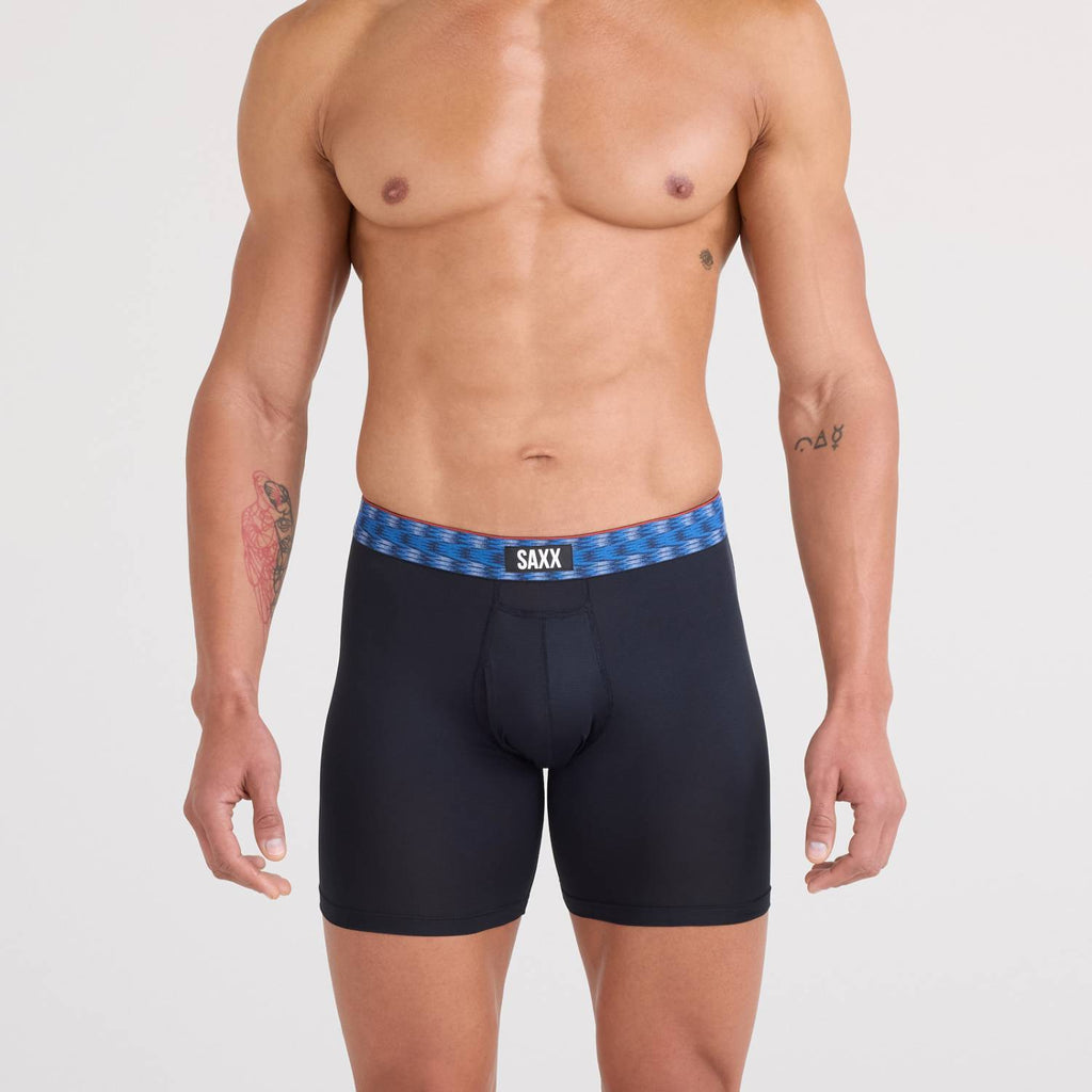 Saxx Multi Sport 3-Pack Mesh Boxer Briefs, Red/Mint/Blue Jagged WB