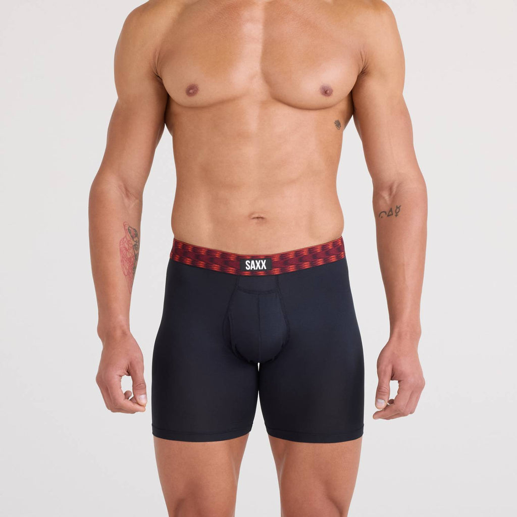 Saxx Multi Sport 3-Pack Mesh Boxer Briefs, Red/Mint/Blue Jagged WB
