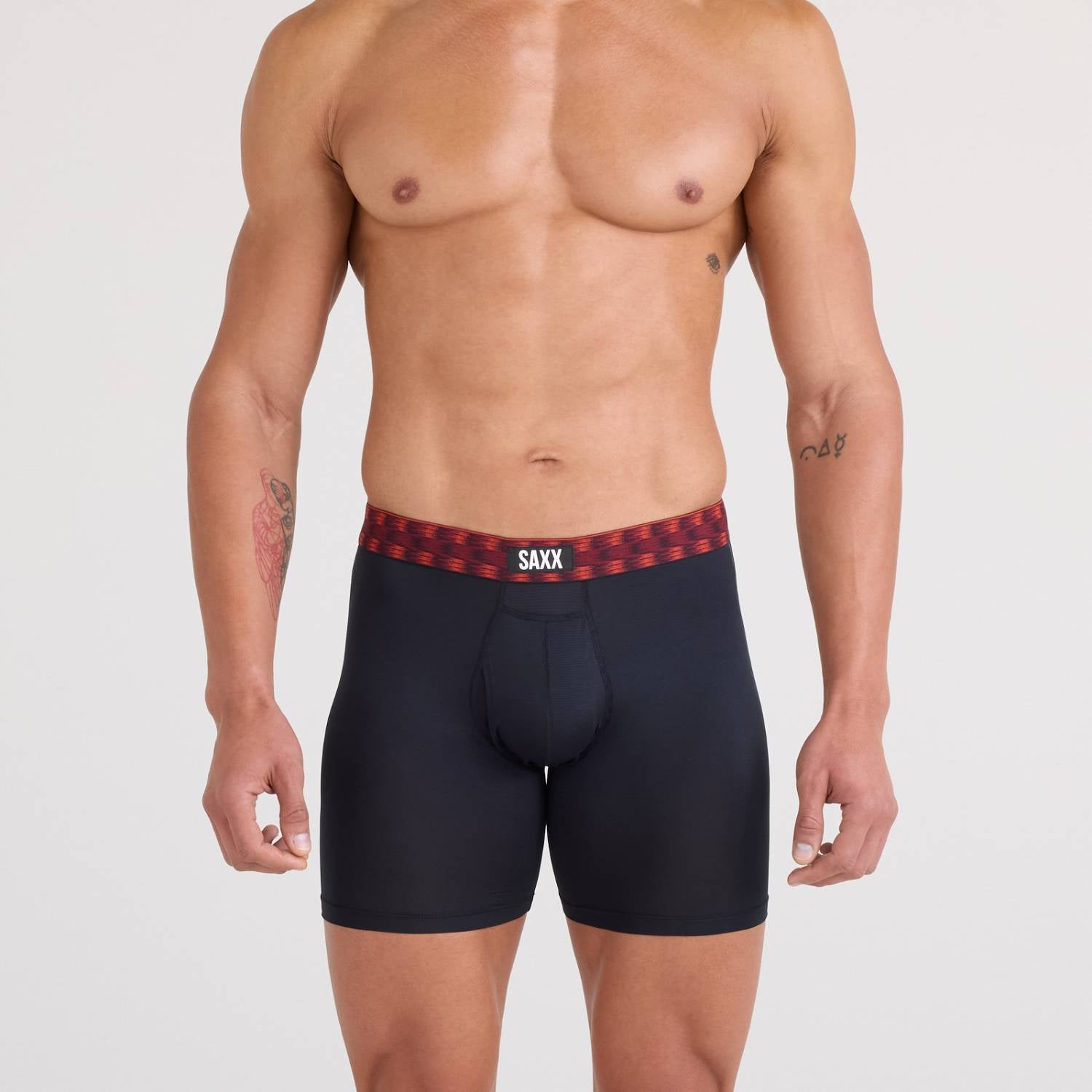Saxx Multi Sport 3-Pack Mesh Boxer Briefs, Red/Mint/Blue Jagged WB