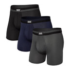 Saxx Sport Mesh 3-Pack Boxer Briefs, Black/Navy/Graphite