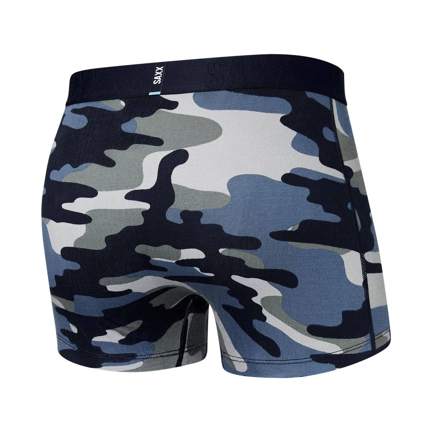 Saxx DropTemp Cooling Cotton Trunks, Tidal/Camo Blue