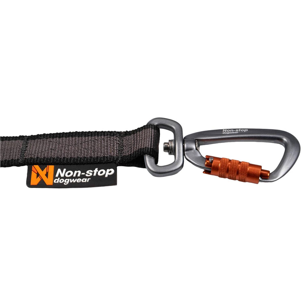 Non-Stop Dogwear Touring Bungee Leash, Black/Grey