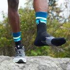 Feetures Trail Max Cushion Mini Crew, Blue Aurora