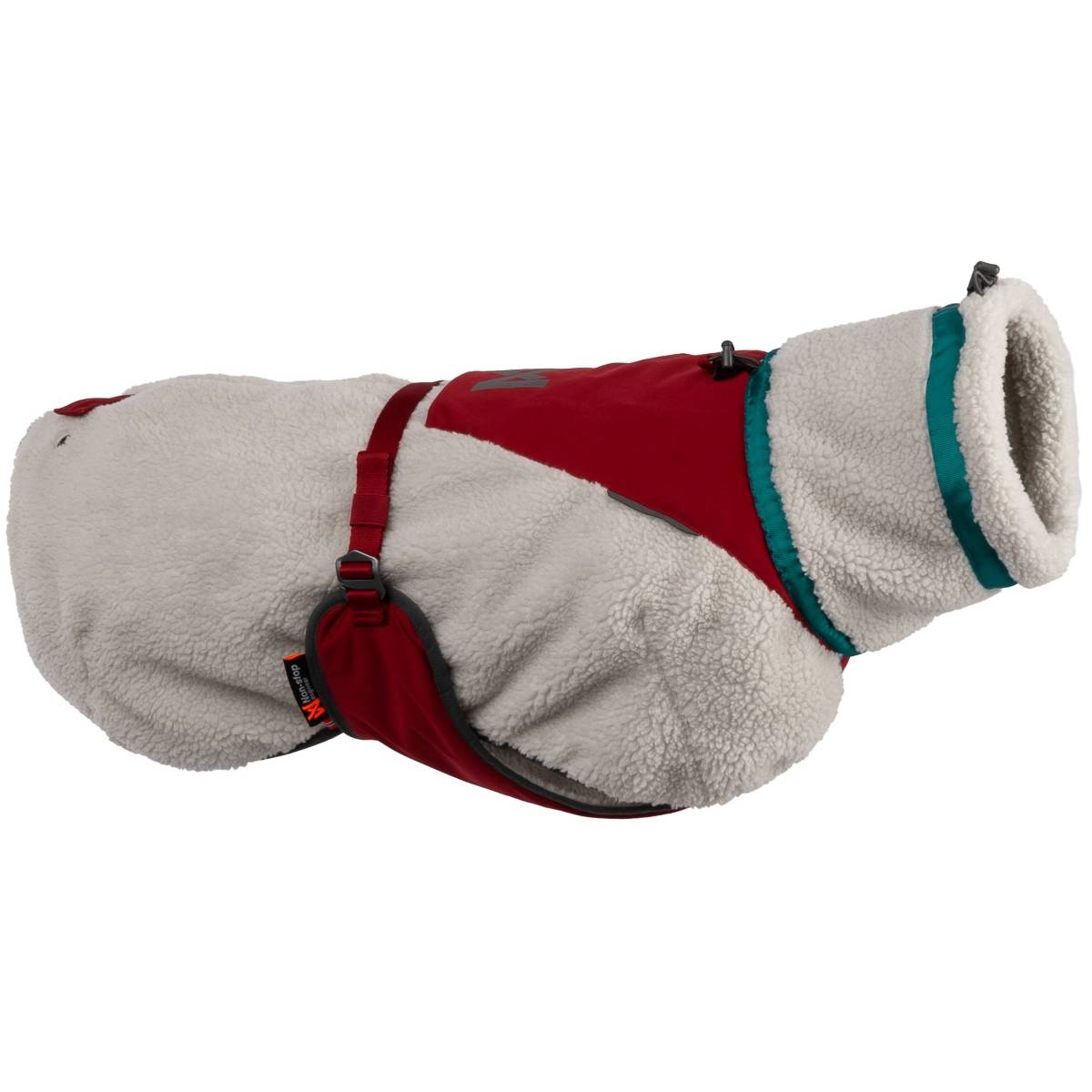 Non-Stop Dogwear Trekking Fleece Dog Jacket, Grey/Wine/Teal Main image