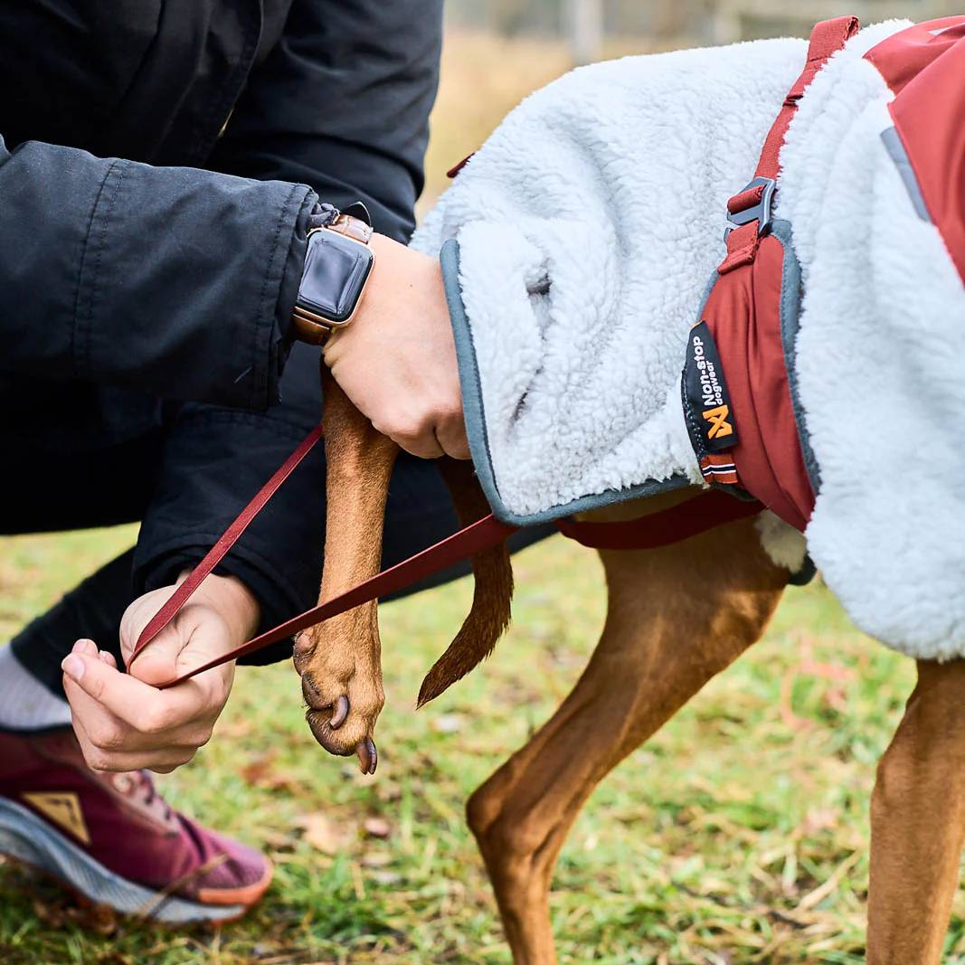 Non-Stop Dogwear Trekking Fleece Dog Jacket, Black/Orange