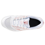 Mizuno Cyclone Speed 5 Women's Volleyball Shoes, White/Rose Elegance/Lava Falls