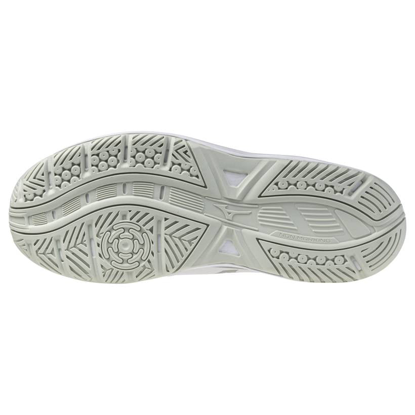 Mizuno Cyclone Speed 5 Jr Court Shoes, White/Black/Frozen Emerald