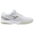Mizuno Cyclone Speed 5 Jr Court Shoes, White/Black/Frozen Emerald