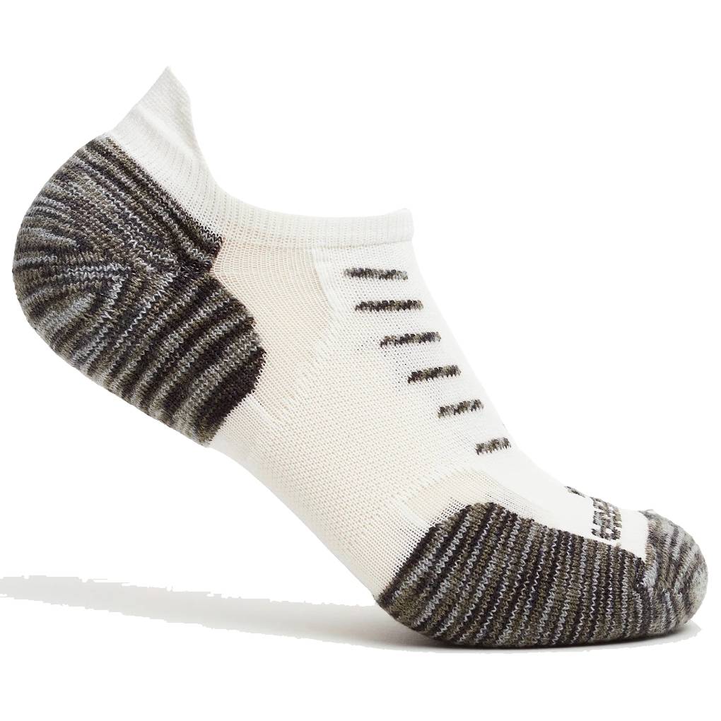 Thorlo Fitness Light Cushion No Show Tab, White/Grey Main image